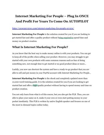 Internet Marketing For Business People review and Exclusive $26,400 Bonus