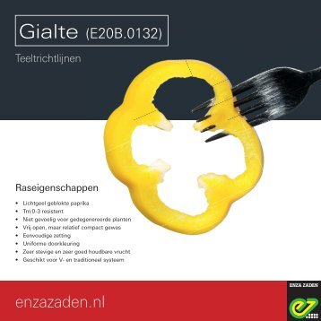 Teeltinformatie Gialte 2017