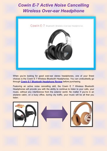 Cowin E-7 Active Noise Cancelling Wireless Over-ear Headphone