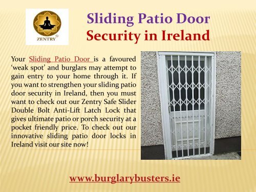 Sliding Patio Door Security in Ireland
