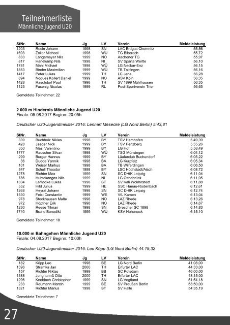 Programmheft DJM Ulm 2017