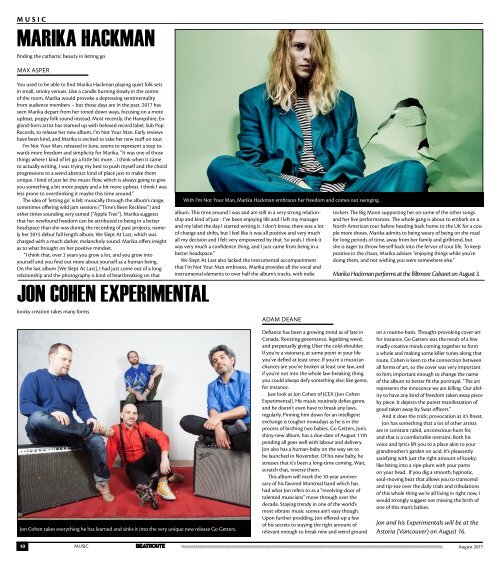 Beatroute Magazine BC Print Edition - August 2017