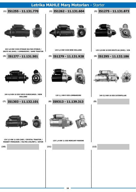 Original Starter and Alternator Parts - Оригинальные стартеры и генераторы