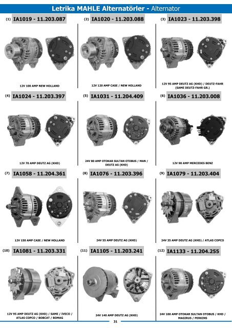 Original Starter and Alternator Parts - Оригинальные стартеры и генераторы