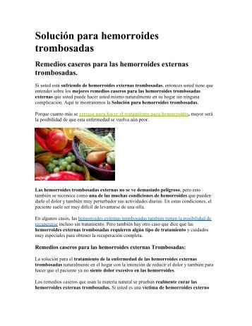 Solución para hemorroides trombosadas