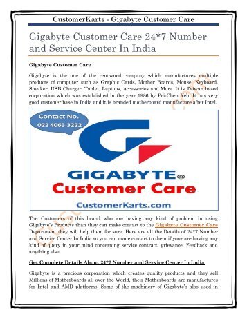 Gigabyte Customer Care