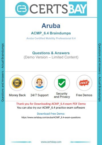 ACMP_6.4 Dumps - Try These Updated Aruba ACMP_6.4 Exam Questions 2017