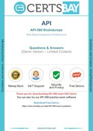 API-580 Dumps - Try These Updated API API-580 Exam Questions 2017