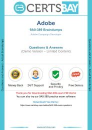 9A0-389 Dumps | Get 100% Valid Adobe 9A0-389 Exam Questions By Certsbay