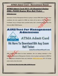 ATMA Admit Card