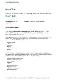 Global Mobile Robot Charging Station Sales Market Report 2017