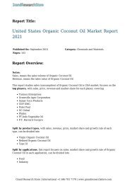 United States Organic Coconut Oil Market Report 2021