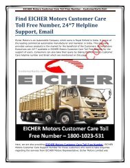 EICHER Motors Customer Care Number