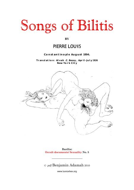 Songs of Bilitis - Benjamin Adamah