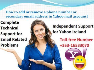 How to add or remove a phone number or secondary email address in Yahoo mail account