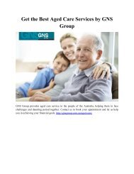 Get the Best Aged Care Services by GNS Group