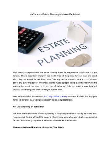 4 Common Estate Planning Mistakes Explained