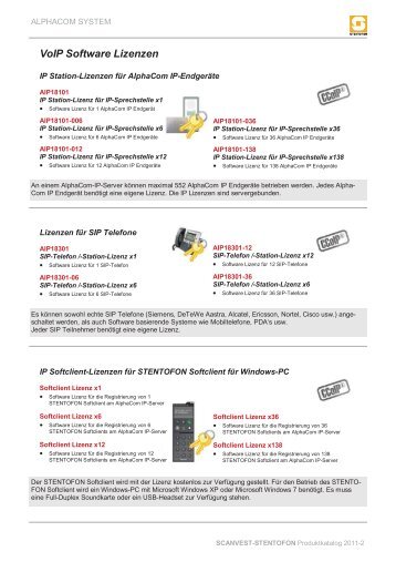 VoIP Software Lizenzen - Scanvest