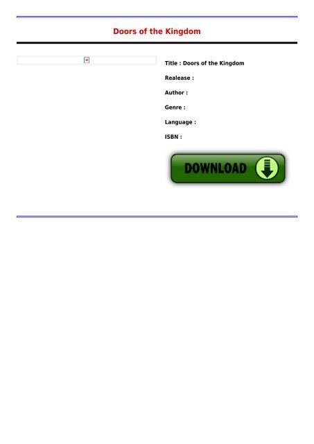 Download E Book Doors Of The Kingdom Full Collection