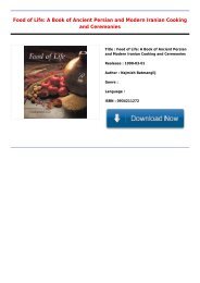 Free Download E-Book Food of Life  A Book of Ancient Persian and Modern Iranian Cooking and Ceremonies Full Premium Free