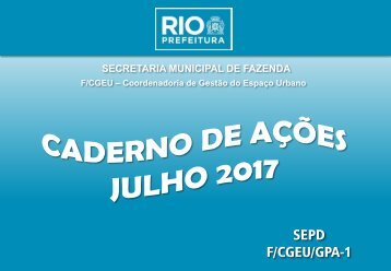 CADERNO DE AÇÕES mensal JULHO 2017