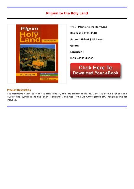 Download E-Book Pilgrim to the Holy Land Full Collection