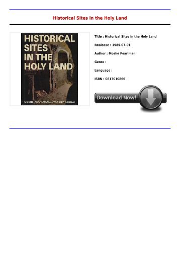 Downloads E-Book Historical Sites in the Holy Land Full Online