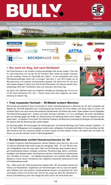 Bully Newsletter Juni 2011 - SC Frankfurt 1880 eV