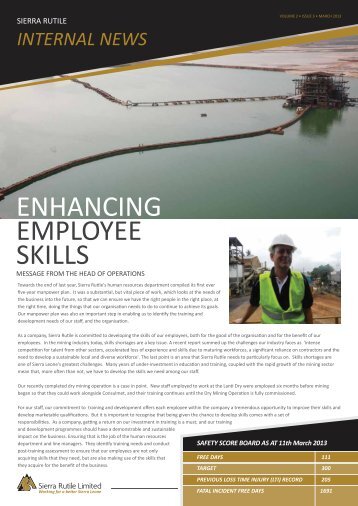 Sierra Rutile Ltd Staff Newsletter 1