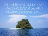 Tiket2 - Tempat-Tempat di Indonesia Masuk Jajaran Destinasi Terbaik Dunia
