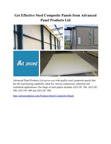 Get Effective Steel Composite Panels from Advanced Panel Products Ltd