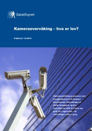 Kameraovervåking - hva er lov? (pdf) - Datatilsynet
