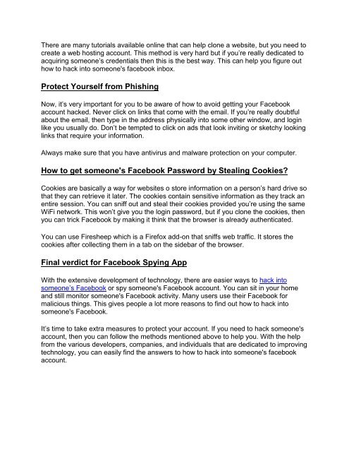 Facebook Hacking - The Real Truth