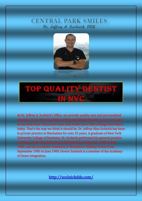 Top Quality Dentist in NYC - Jeffrey A. Scolnick 