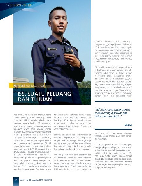 Majalah GREAT ISS Vol 2 No. 6 Agustus 2017