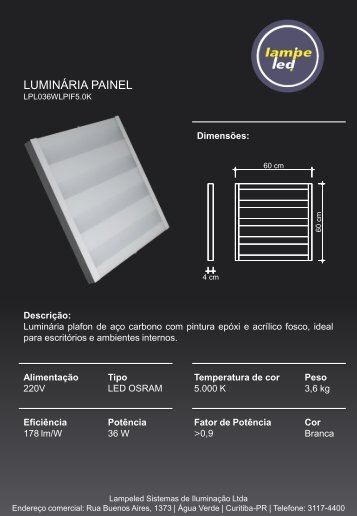 Luminaria Painel