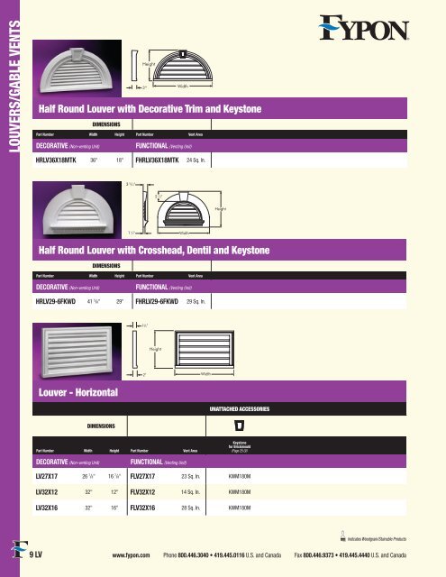 Fypon Louver Catalog - Blackstock Lumber Co., Inc.