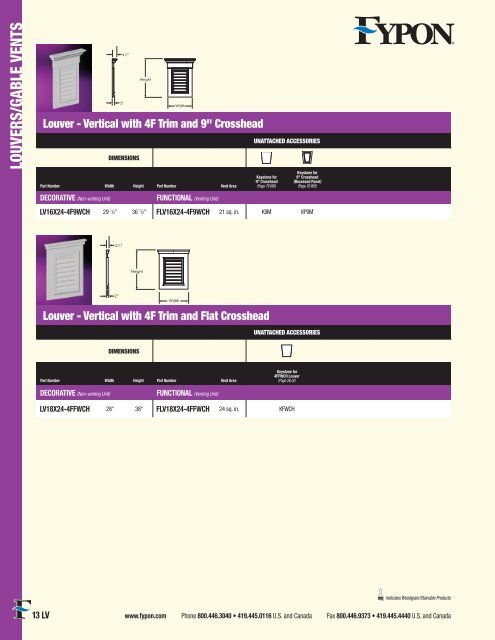 Fypon Louver Catalog - Blackstock Lumber Co., Inc.