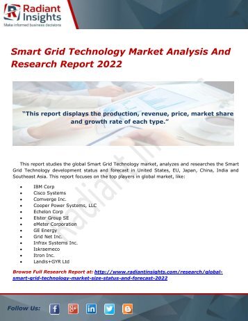 Smart Grid Technology Market Analysis And Research Report 2022