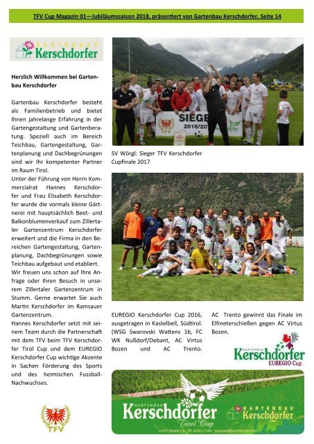 TFV Kerschdorfer Jubiläumssaison 2017/18: 3. Hauptrunde