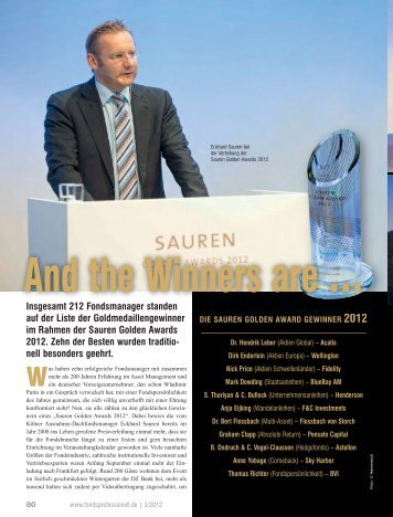 FONDS professionell: "And the Winners are ..." - Sauren