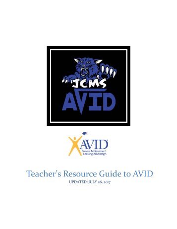 AVID Teacher Resource Guide