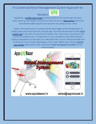 A Customized Retail Management System Approach for Retailers