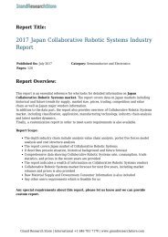 2017 Japan Collaborative Robotic Systems Industry Report