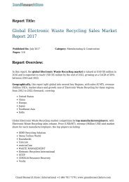Global Electronic Waste Recycling Sales Market Report 2017