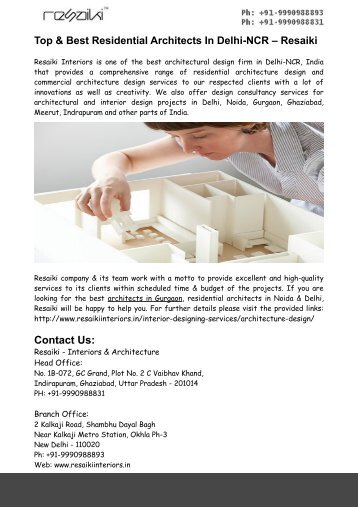resaiki interiors top best architects in delhi ncr