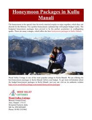 Honeymoon Packages in Kullu Manali