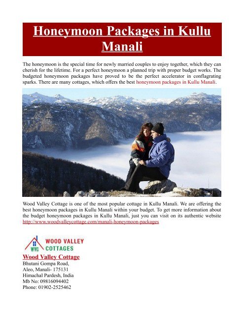 Honeymoon Packages In Kullu Manali