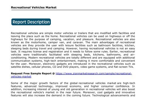 Global Recreational Vehicles Market Size, 2015–2021