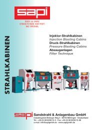 Strahlkabinen - Sapi Sandstrahl und Anlagenbau GmbH